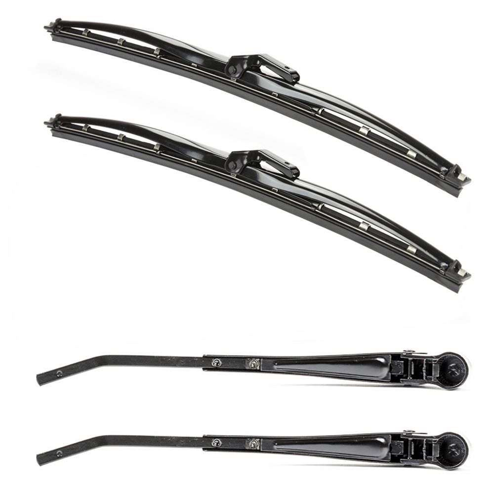 Visker og viskerarmsett komplett til 1 bil sort