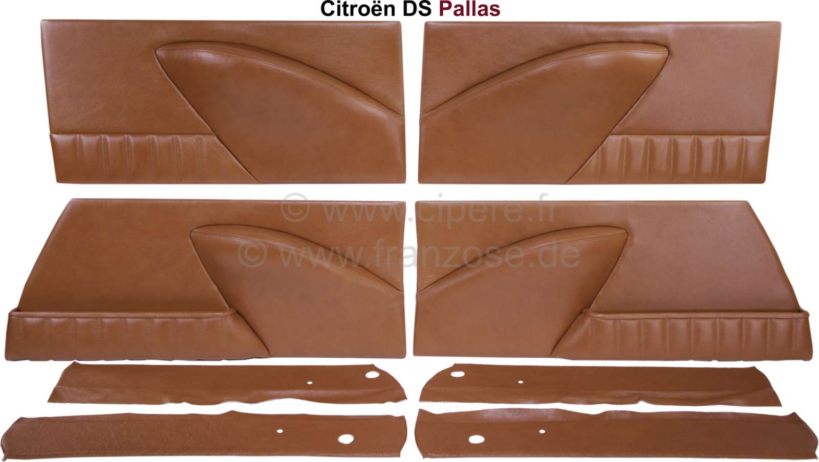 Dørtrekksett DS Pallas brun skinn 6 deler (100)