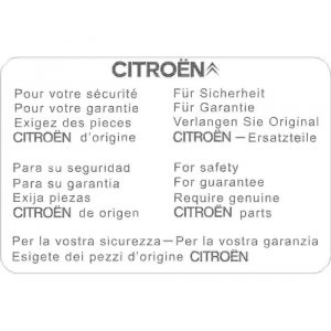 Klistremerke til bagasjeluke, 2CV – innside, stor, fra 1977